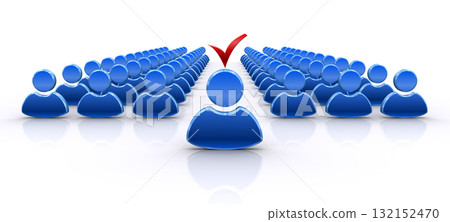 Human icon and check mark, image of personnel recruitment and leader selection Human icon and check mark, image of personnel recruitment and leader selection 132152470
