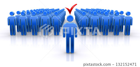 Human icon and check mark, image of personnel recruitment and leader selection Human icon and check mark, image of personnel recruitment and leader selection 132152471