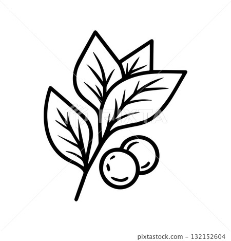 Futuristic Coffee Plant Logo with Sharp Digital Vector Style 132152604