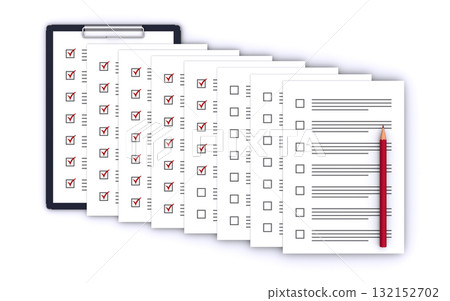 清單和紅鉛筆 132152702