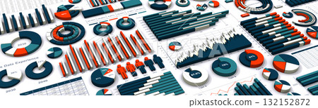 3D business charts and graphs 3D business charts and graphs 132152872