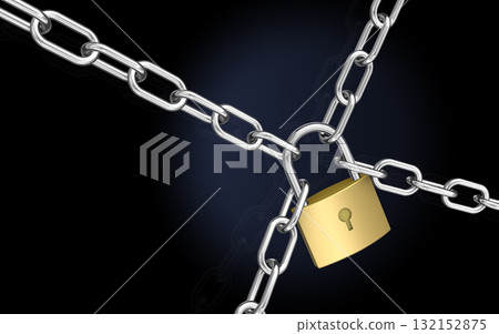 用掛鎖和鏈條鎖 132152875