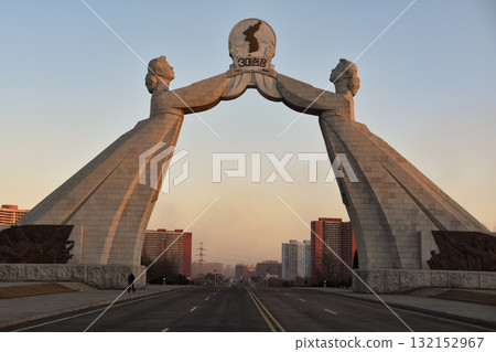The arch of Korean reunification in Pyongyang, North Korea 132152967