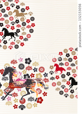 Horse New Year's card zodiac background 132153056