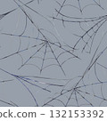 Spider web seamless pattern. Natural cobweb Hand painted in watercolor realistic Isolated Illustration on grey background. Perfect for Halloween party card and biological themes, scrapbooking paper 132153392
