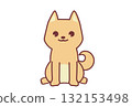 Illustration of a cute Shiba Inu sitting 132153498