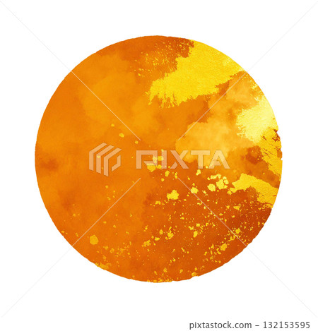 Japanese-style background material (orange, orange circle) 132153595