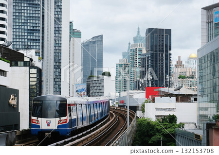 BTS elevated railway in Bangkok, Thailand BTS elevated railway in Bangkok, Thailand 132153708