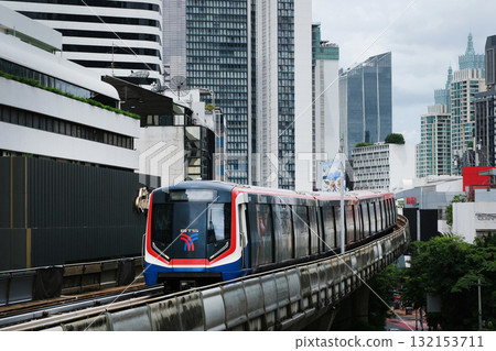 BTS elevated railway in Bangkok, Thailand BTS elevated railway in Bangkok, Thailand 132153711