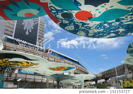 BTS elevated railway in Bangkok, Thailand BTS elevated railway in Bangkok, Thailand 132153727