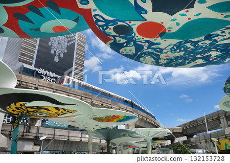 泰國曼谷的BTS高架鐵路 132153728