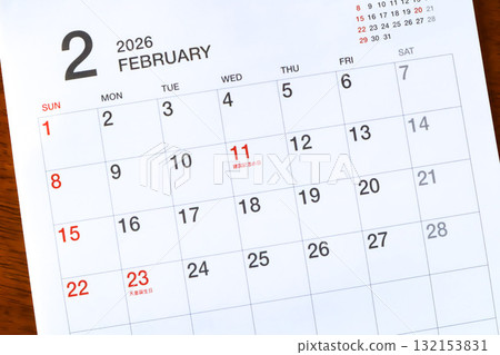 2026 年曆(二月) 2026 年曆(二月) 132153831