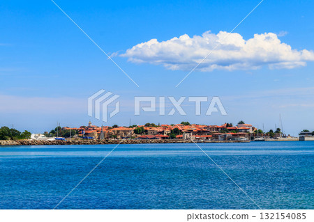 View of the old town of Nessebar and the Black sea, Bulgaria View of the old town of Nessebar and the Black sea, Bulgaria 132154085