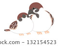 親子鳥：麻雀 132154523