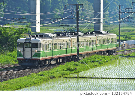 信濃鐵道、宮代田平原、信濃鐵道、115系、S7編組 信濃鐵道、宮代田平原、信濃鐵道、115系、S7編組 132154794