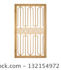 Metal golden door isolated on white background 132154972