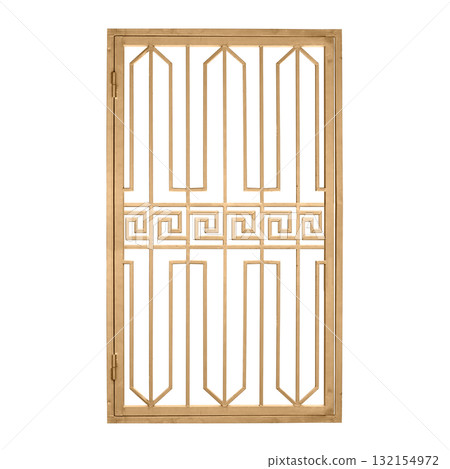 Metal golden door isolated on white background 132154972