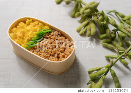 用大豆肉製成的肉末便當 132155074