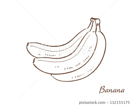 Banana hand drawn vector illustration 132155175