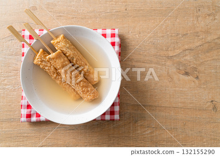 Odeng - Korean fish cake skewer in soup Odeng - Korean fish cake skewer in soup 132155290