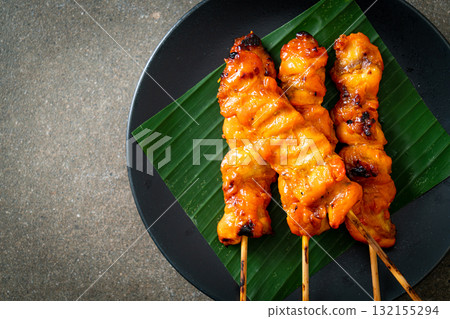 grilled chicken skewer in Asian style 132155294