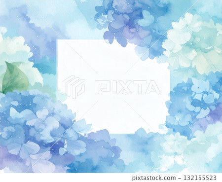 帶有水彩畫風格的繡球花方形框架(AI 生成的圖像) 帶有水彩畫風格的繡球花方形框架(AI 生成的圖像) 132155523