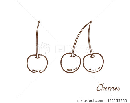 櫻桃的手工繪製的矢量圖 櫻桃的手工繪製的矢量圖 132155533