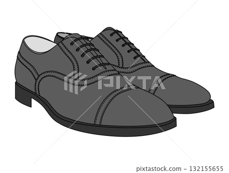 Illustration of black business shoes sideways 132155655