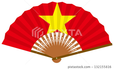 Vietnamese flag fan Vietnamese flag fan 132155816
