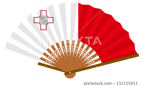 Fan with Maltese flag design 132155831