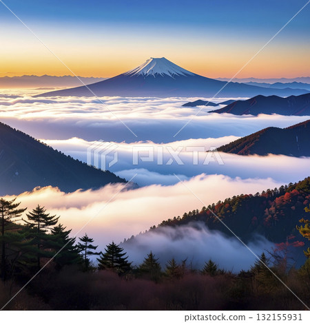富士山風景AI生成的影像 132155931