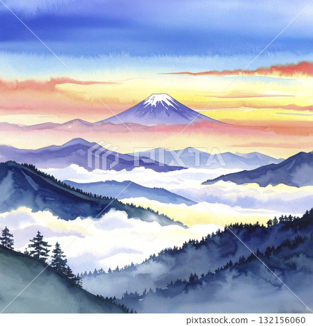 富士山風景AI生成的影像 132156060