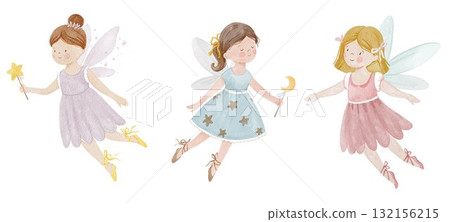 Watercolor seamless pattern with cute fairies, unicorns, and stars. Perfect for girls textiles, nursery bedding, wallpaper, and magical room decor. Watercolor seamless pattern with cute fairies, unicorns, and stars. Perfect for girls textiles, nursery bedding, wallpaper, and magical room decor. 132156215