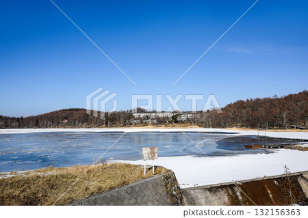 Shirakaba Highlands "Megami Lake" in winter 132156363