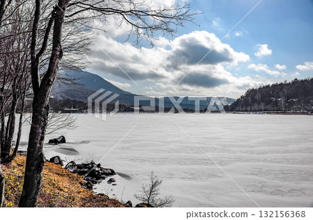 Shirakaba Highlands "Megami Lake" in winter 132156368