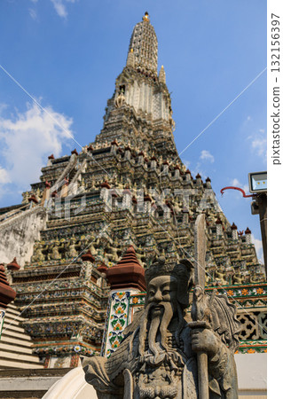 [Bangkok, Thailand] The beautiful Temple of Dawn "Wat Arun" [Vertical photo] 132156397