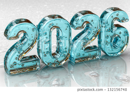 Glowing transparent numbers 2026 shining brightly for Christmas and New Year's Eve celebrations 132156748