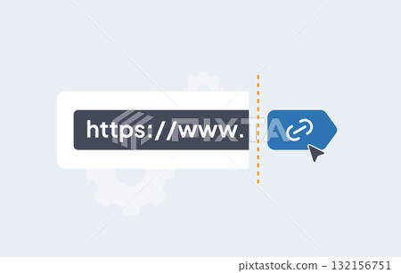 URL shortener tool converts long web links into branded custom URLs for seamless sharing in social media campaigns and analytics tracking. Url shortener isolated flat design vector illustration 132156751