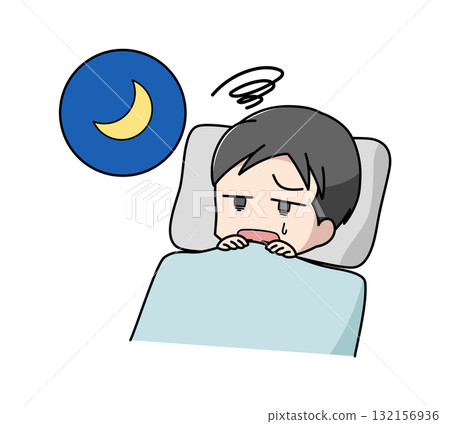 睡不著的男人的插圖 睡不著的男人的插圖 132156936
