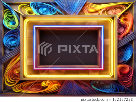 用彩色霓虹燈裝飾的抽象的背景 132157258