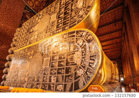 [Bangkok, Thailand] The soles of the feet of the giant reclining Buddha, Wat Pho 132157680