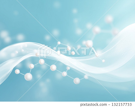 Illustrations of molecular structure and flow lines for medical and beauty applications 132157733