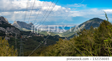 Mountain panorama over Antalya - view of the Taurus Mountains 132158085