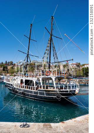 Antalya harbour with historic sailing boats Antalya harbour with historic sailing boats 132158091