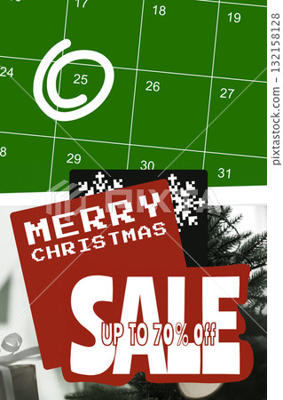 Festive calendar marks December 25 with holiday sale announcement and discounts Festive calendar marks December 25 with holiday sale announcement and discounts 132158128