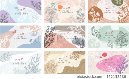 Elegant Floral Background Template Vector Collection Elegant Floral Background Template Vector Collection 132158286