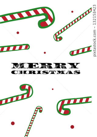 Colorful Christmas design featuring candy canes and festive greetings for the holiday season 132158423