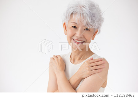 Senior woman portrait of a gray-haired woman 132158462