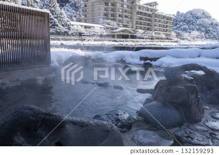 Misasa溫泉的雪景 132159293