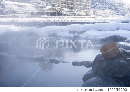 Misasa溫泉的雪景 132159300